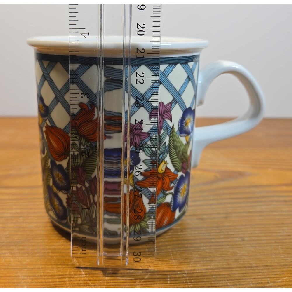 Dansk Nordic Garden Dinnerware Coffee Mug Cup Lattice Floral Pattern - Picture 6 of 6